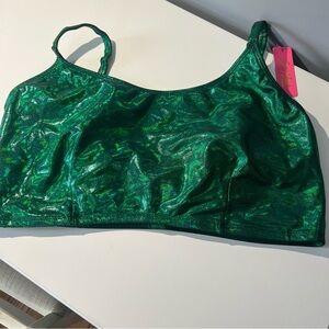 Curvy Beach Emerald Glitter Scoop Bikini Too